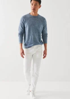PATRICK ASSARAF Linen Blend Crewneck Sweater|Men Knitwear