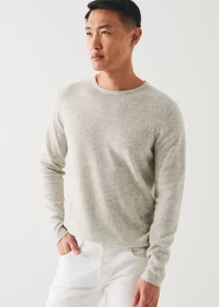 PATRICK ASSARAF Linen Blend Crewneck Sweater|Men Knitwear