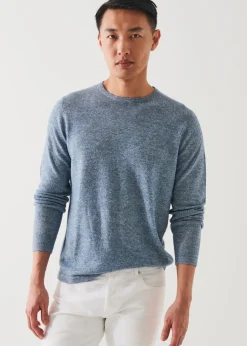 PATRICK ASSARAF Linen Blend Crewneck Sweater|Men Knitwear