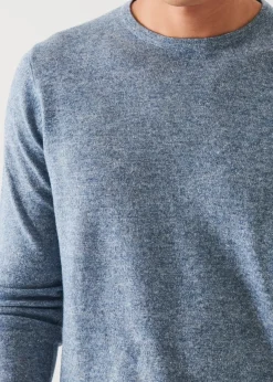 PATRICK ASSARAF Linen Blend Crewneck Sweater|Men Knitwear
