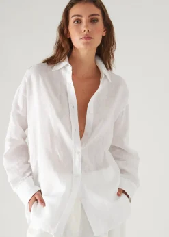 PATRICK ASSARAF Linen Boyfriend Shirt|Women Shirts