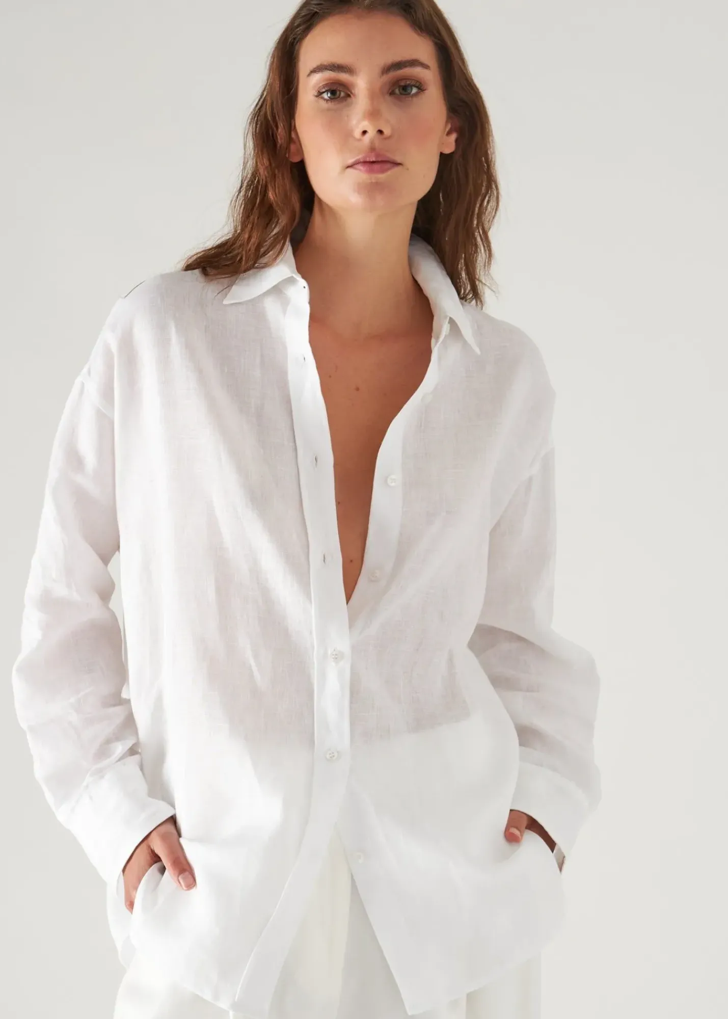 PATRICK ASSARAF Linen Boyfriend Shirt|Women Shirts