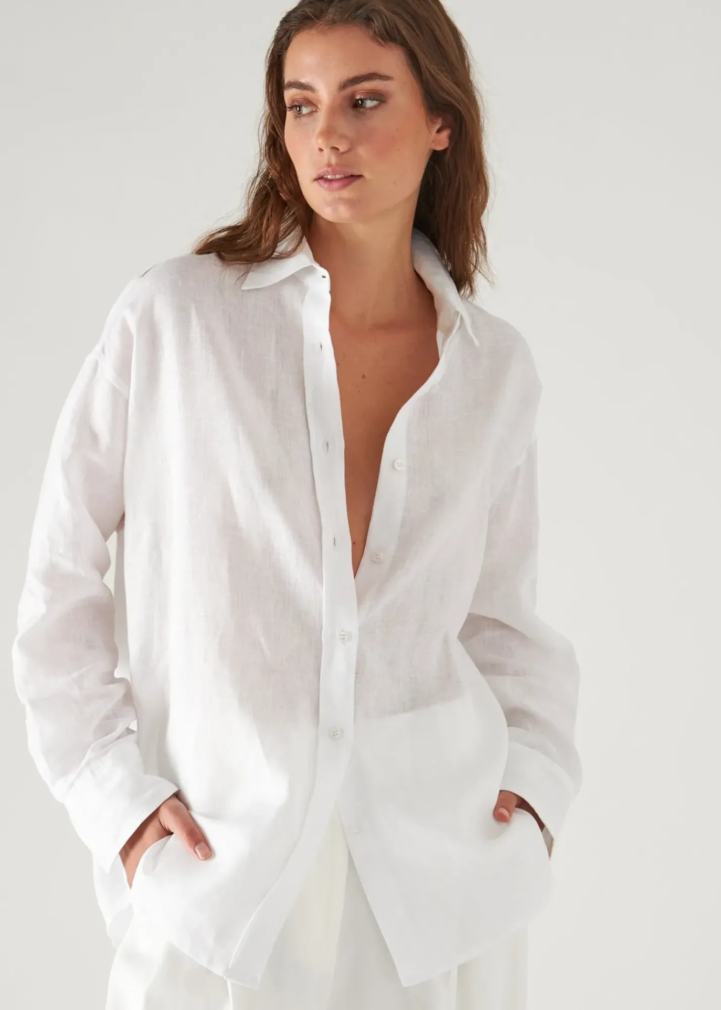 PATRICK ASSARAF Linen Boyfriend Shirt|Women Shirts