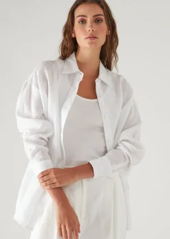 PATRICK ASSARAF Linen Boyfriend Shirt|Women Shirts