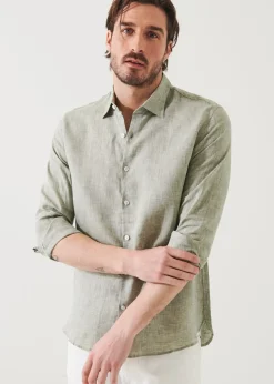 PATRICK ASSARAF Linen Chambray Shirt|Men Shirts