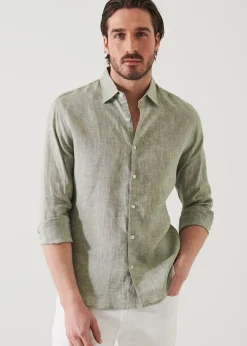 PATRICK ASSARAF Linen Chambray Shirt|Men Shirts