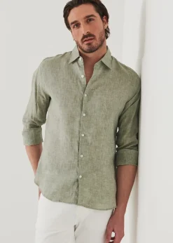 PATRICK ASSARAF Linen Chambray Shirt|Men Shirts