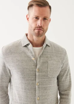 PATRICK ASSARAF Linen Cotton Blend Shirt Jacket|Men Blazers