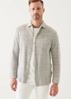 PATRICK ASSARAF Linen Cotton Blend Shirt Jacket|Men Blazers