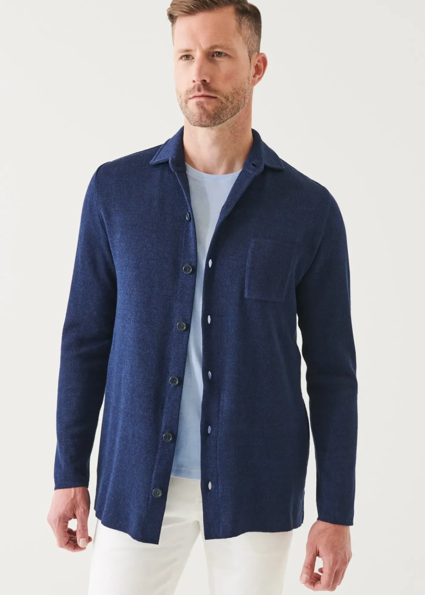 PATRICK ASSARAF Linen Cotton Blend Shirt Jacket|Men Shirt Jackets