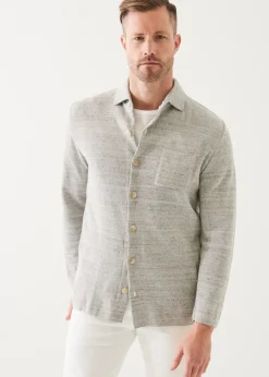 PATRICK ASSARAF Linen Cotton Blend Shirt Jacket|Men Shirt Jackets