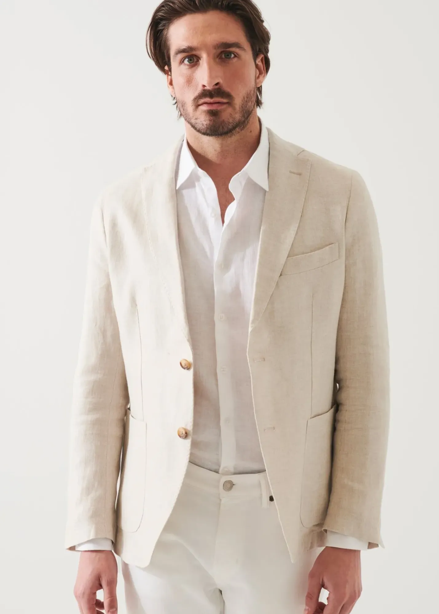 PATRICK ASSARAF Linen Herringbone Blazer|Men Blazers