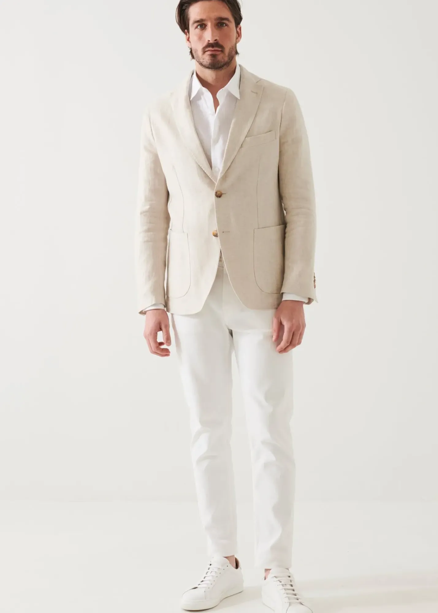 PATRICK ASSARAF Linen Herringbone Blazer|Men Blazers