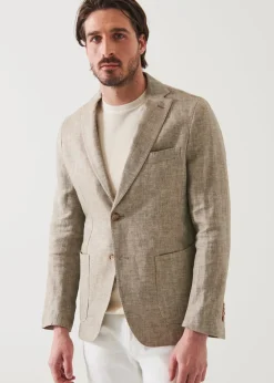 PATRICK ASSARAF Linen Herringbone Blazer|Men Blazers