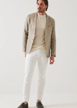 PATRICK ASSARAF Linen Herringbone Blazer|Men Blazers
