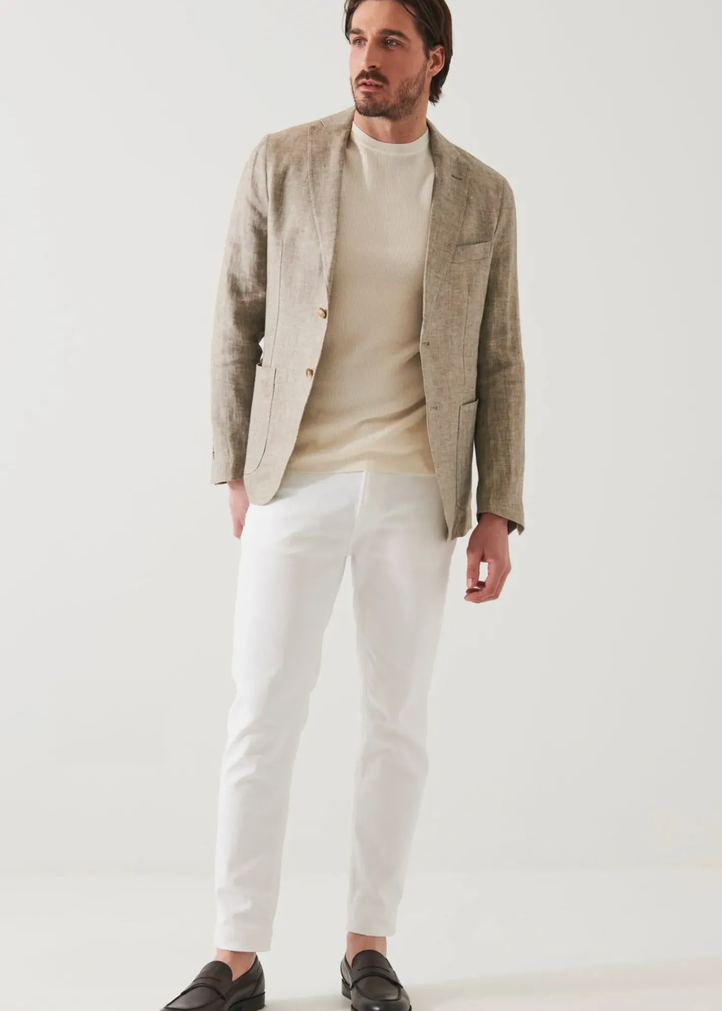 PATRICK ASSARAF Linen Herringbone Blazer|Men Blazers