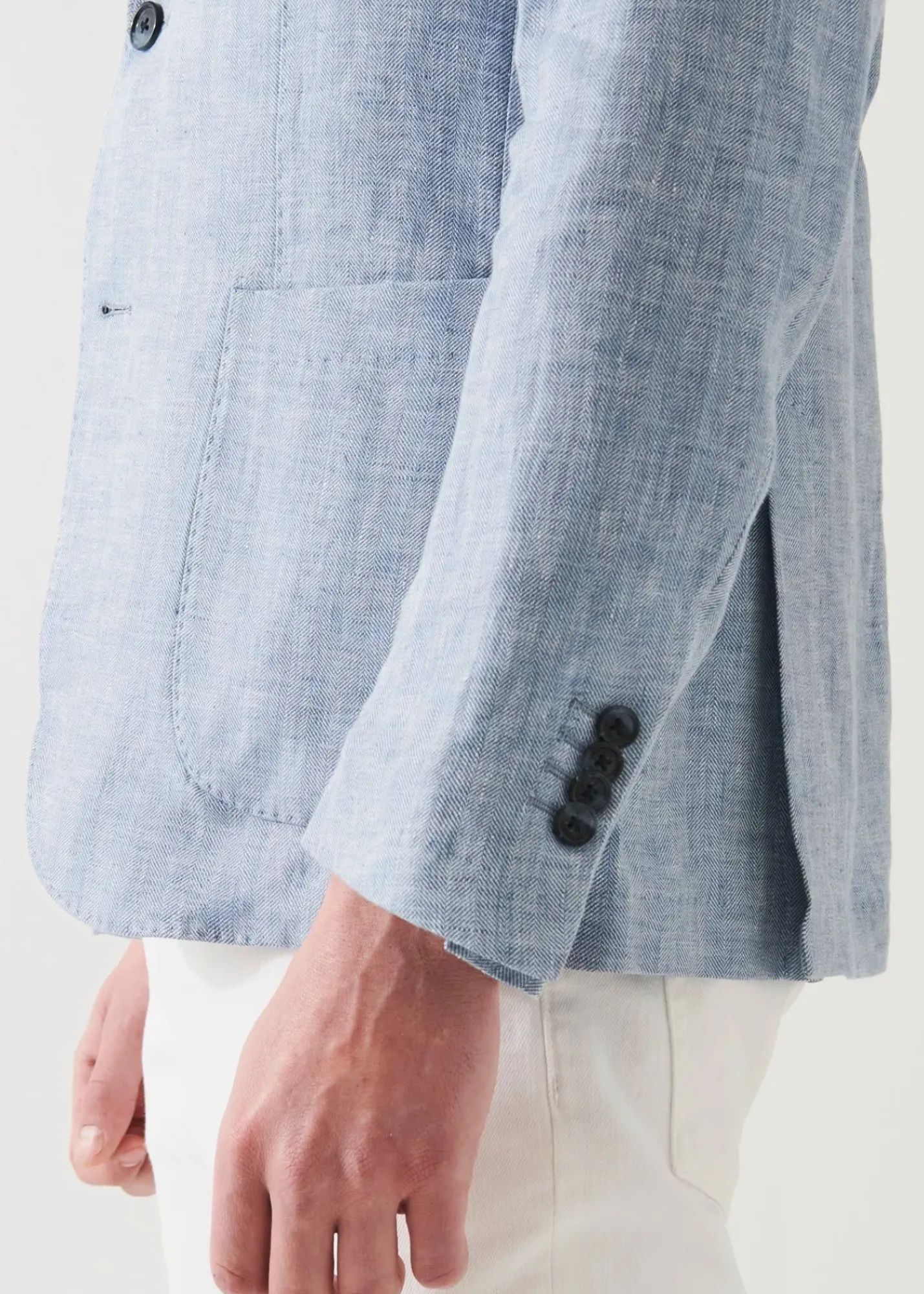 PATRICK ASSARAF Linen Herringbone Blazer|Men Blazers