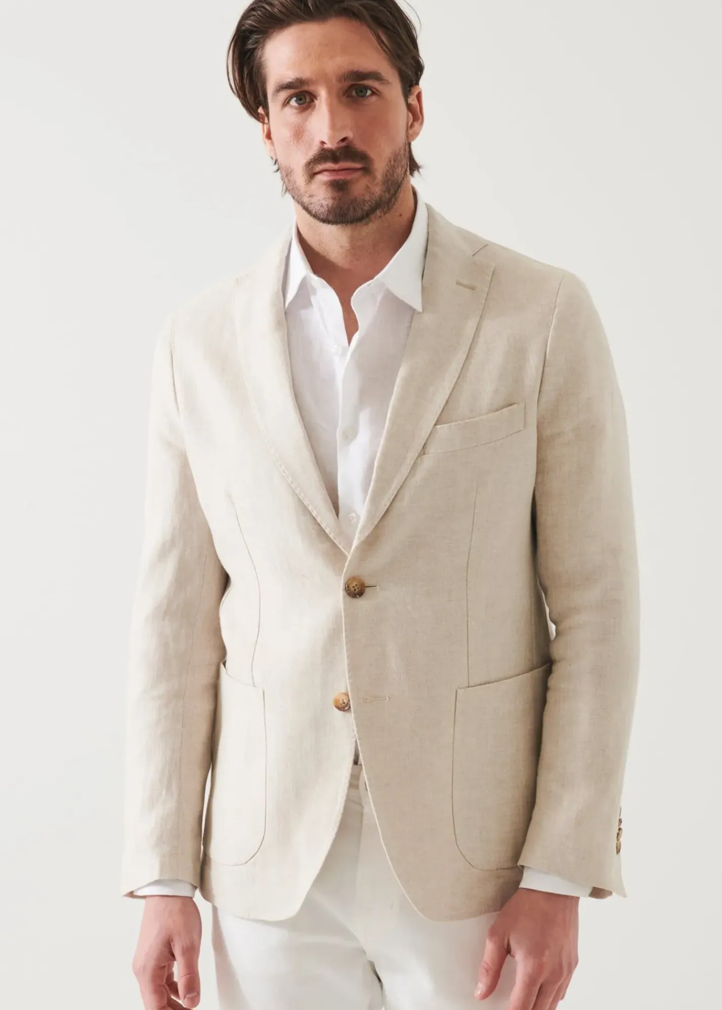 PATRICK ASSARAF Linen Herringbone Blazer|Men Blazers