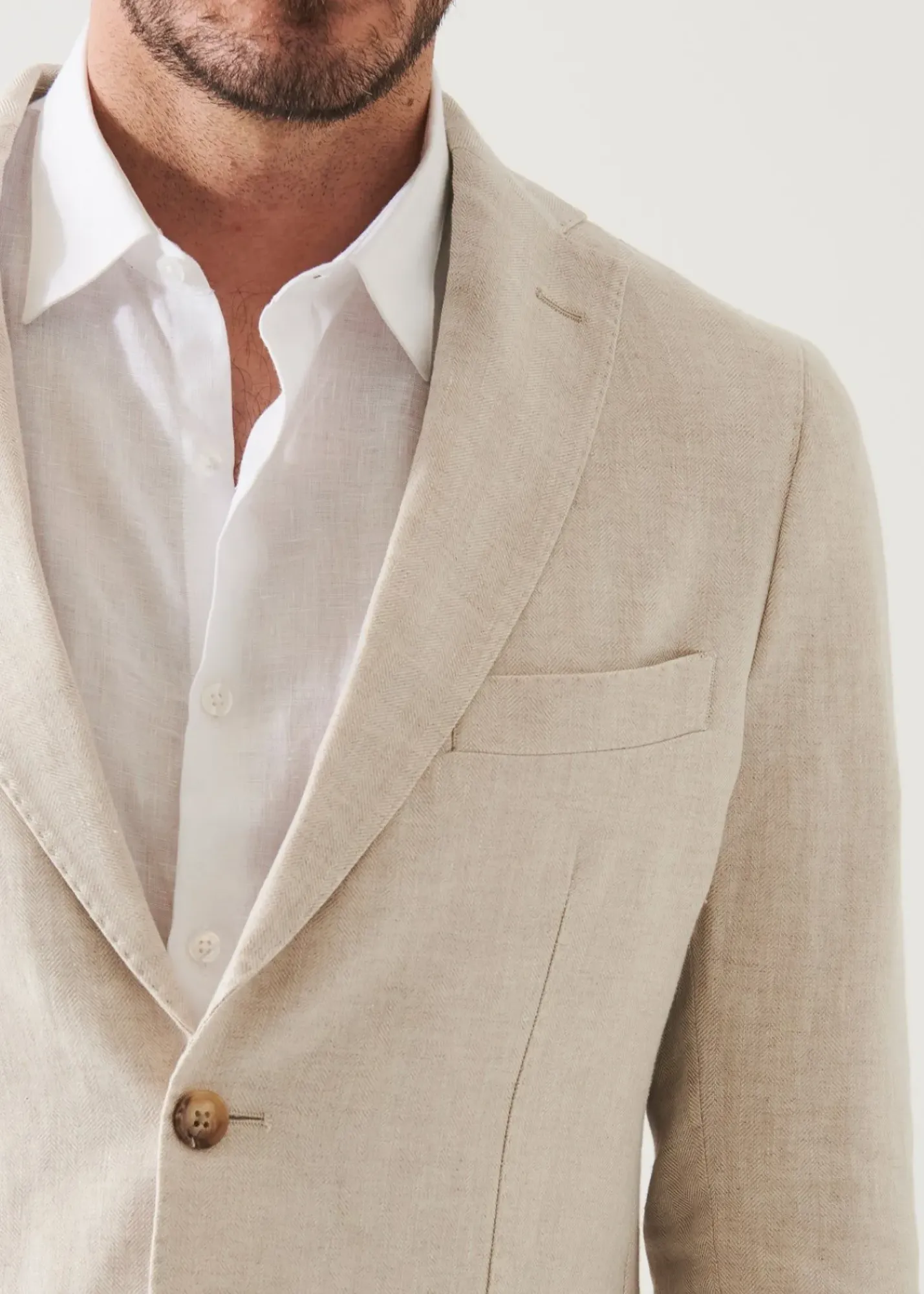 PATRICK ASSARAF Linen Herringbone Blazer|Men Blazers