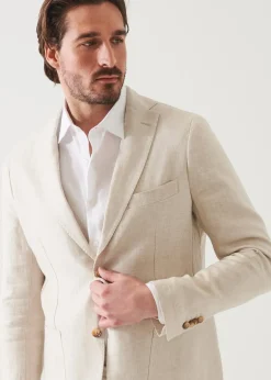 PATRICK ASSARAF Linen Herringbone Blazer|Men Blazers