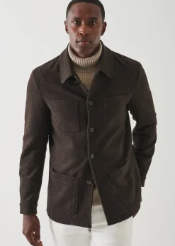 PATRICK ASSARAF Linen Shirt Jacket|Men Shirt Jackets