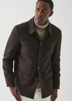 PATRICK ASSARAF Linen Shirt Jacket|Men Shirt Jackets