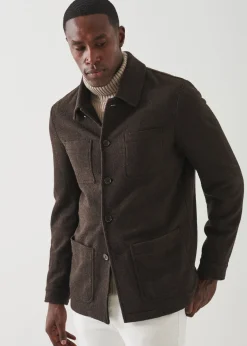PATRICK ASSARAF Linen Shirt Jacket|Men Shirt Jackets