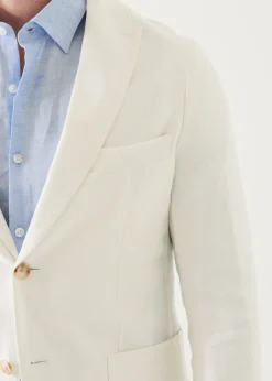 PATRICK ASSARAF Linen Twill Two-Button Blazer|Men Blazers