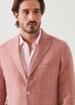 PATRICK ASSARAF Linen Wool Blend Blazer|Men Blazers