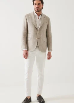 PATRICK ASSARAF Linen Wool Blend Peak Lapel Blazer|Men Blazers