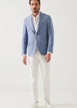 PATRICK ASSARAF Linen Wool Blend Peak Lapel Blazer|Men Blazers