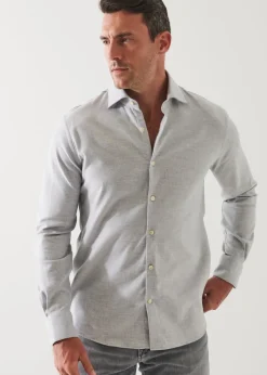 PATRICK ASSARAF Melange Flannel Shirt|Men Shirts