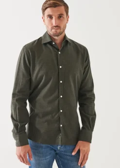 PATRICK ASSARAF Melange Flannel Shirt|Men Shirts