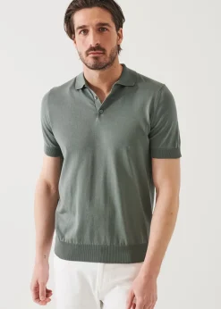 PATRICK ASSARAF Mercerized Cotton Button Polo|Men Polos