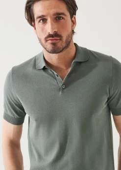 PATRICK ASSARAF Mercerized Cotton Button Polo|Men Polos