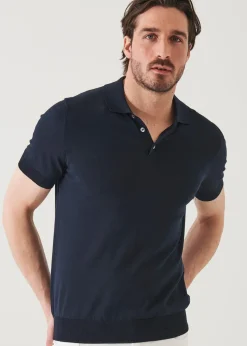 PATRICK ASSARAF Mercerized Cotton Button Polo|Men Knitwear