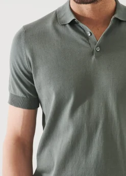 PATRICK ASSARAF Mercerized Cotton Button Polo|Men Knitwear