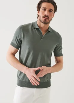 PATRICK ASSARAF Mercerized Cotton Button Polo|Men Knitwear