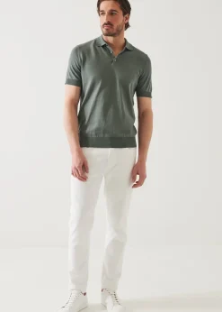 PATRICK ASSARAF Mercerized Cotton Button Polo|Men Knitwear