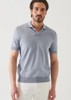 PATRICK ASSARAF Mercerized Cotton Button Polo|Men Knitwear
