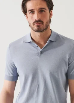 PATRICK ASSARAF Mercerized Cotton Button Polo|Men Knitwear