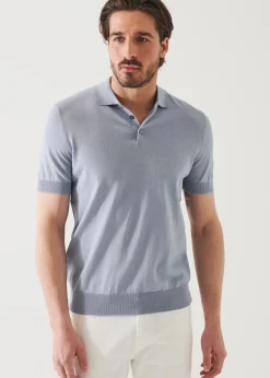PATRICK ASSARAF Mercerized Cotton Button Polo|Men Knitwear