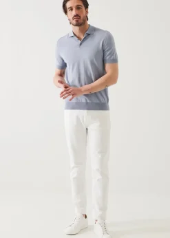 PATRICK ASSARAF Mercerized Cotton Button Polo|Men Knitwear