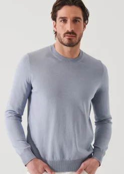 PATRICK ASSARAF Mercerized Cotton Long Sleeve Crewneck|Men Knitwear