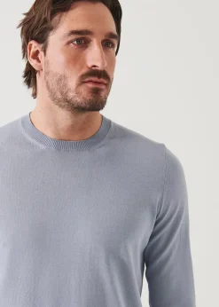PATRICK ASSARAF Mercerized Cotton Long Sleeve Crewneck|Men Knitwear
