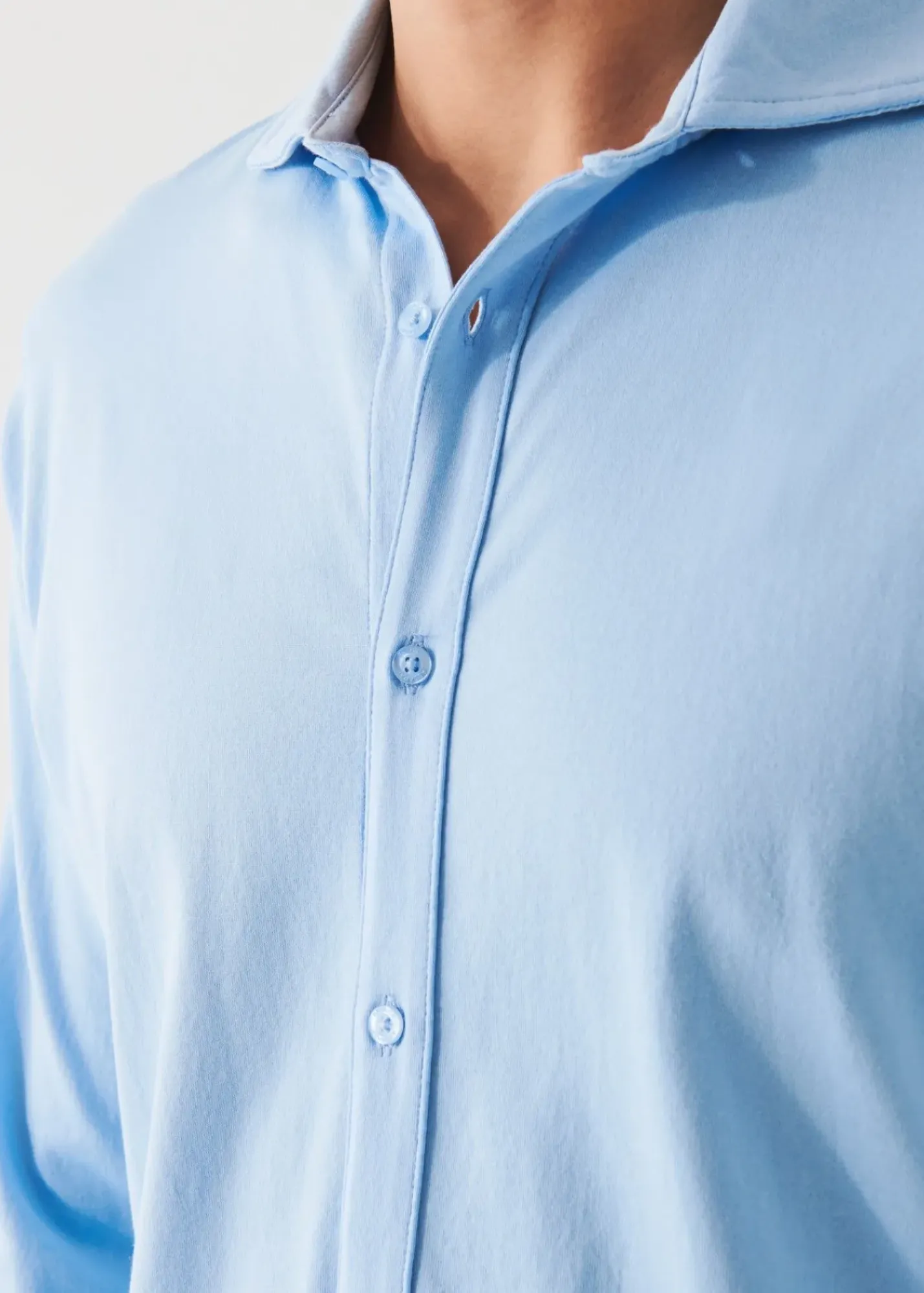 PATRICK ASSARAF Mercerized Pima Cotton Long Sleeve Button Front Shirt|Men Shirts