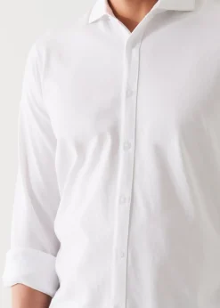 PATRICK ASSARAF Mercerized Pima Cotton Long Sleeve Button Front Shirt|Men Shirts