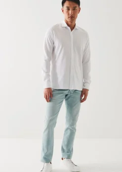 PATRICK ASSARAF Mercerized Pima Cotton Long Sleeve Button Front Shirt|Men Shirts