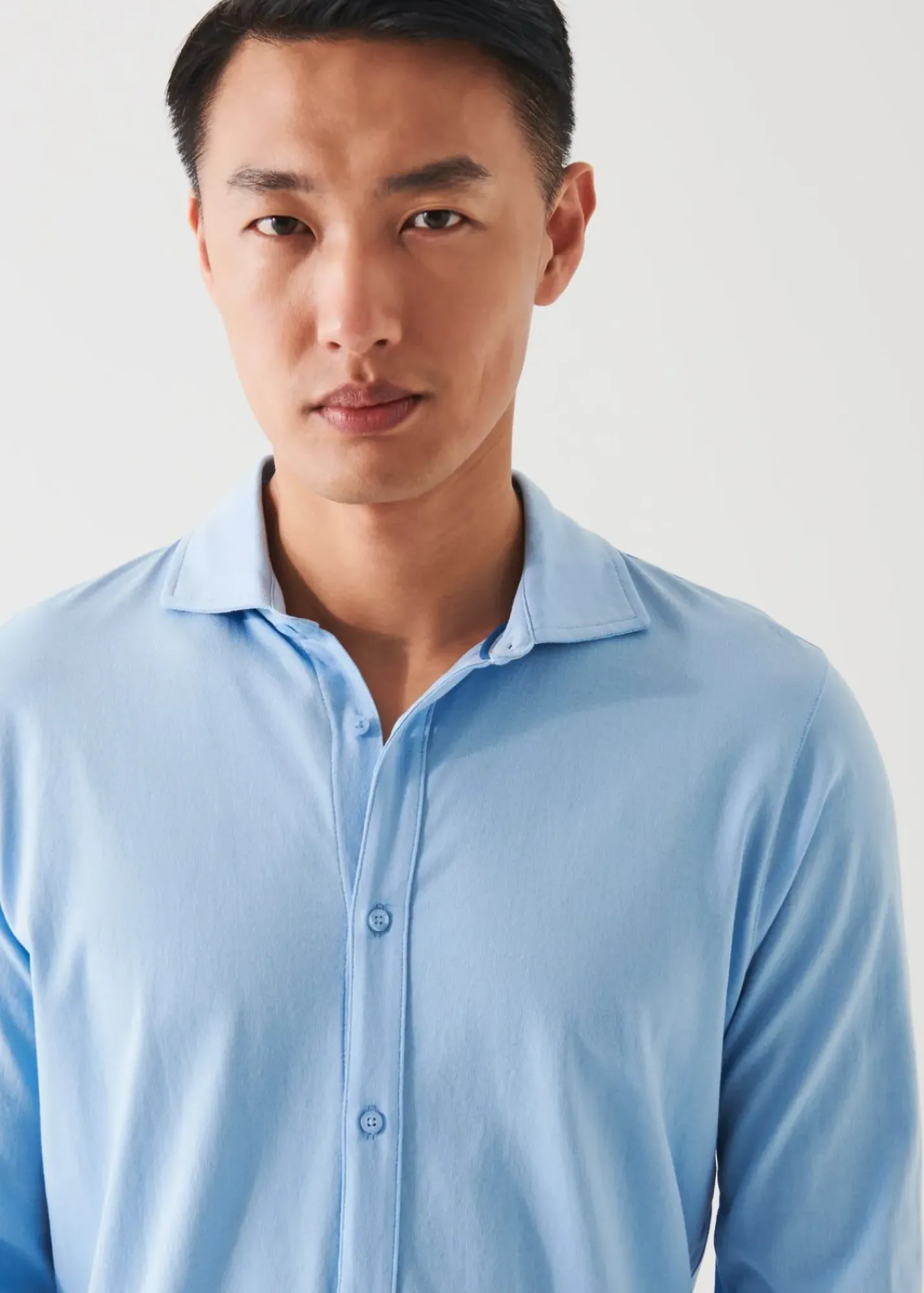 PATRICK ASSARAF Mercerized Pima Cotton Long Sleeve Button Front Shirt|Men Shirts