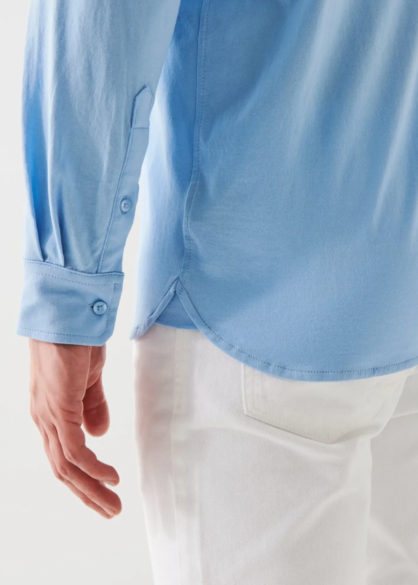 PATRICK ASSARAF Mercerized Pima Cotton Long Sleeve Button Front Shirt|Men Shirts
